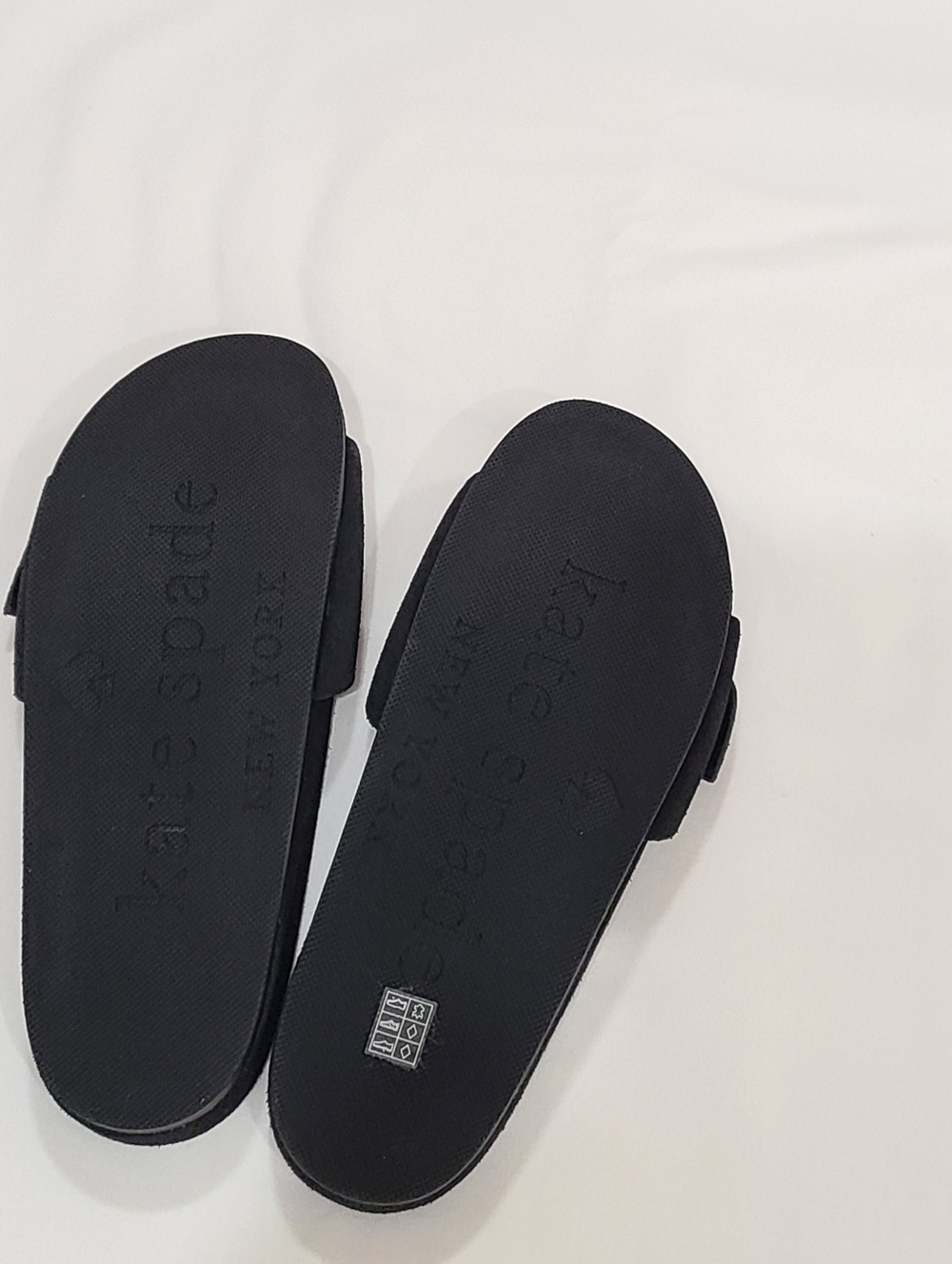 kate spade New York Della Slide Sandals Black Gold Buckle Size 7 - Picture 6 of 16